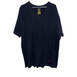 0846 Polo Ralph Lauren Big&Tall V-Neck Short Sleeve Tee  Mens Black
